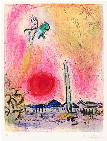 MARC CHAGALL (1887 - 1985) Regards sur Paris (Place de la Concorde).                                                                             